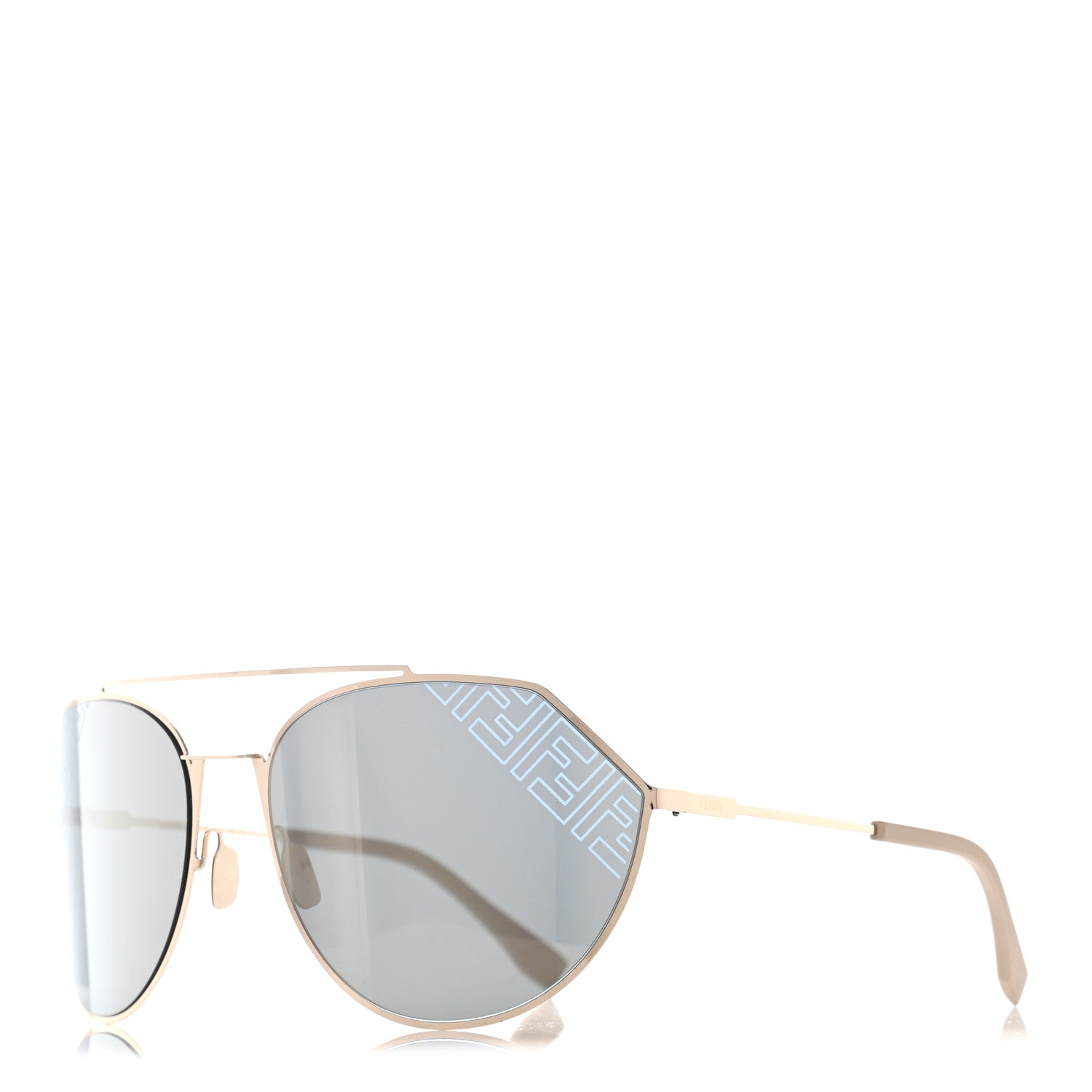 Fendi Metal Eyeline Aviator Sunglasses Gold FF M0074/S 1 of 7