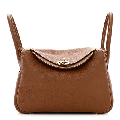 Hermes Taurillon Clemence Lindy 26 Gold 1 of 10