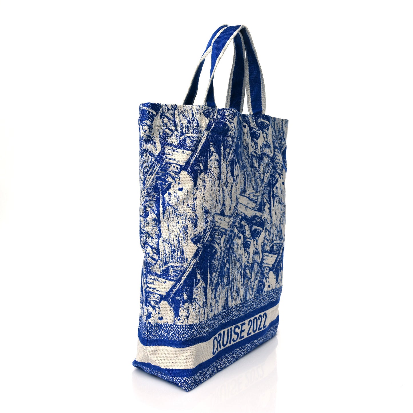 Canvas Print Cruise Tote Ivory Blue