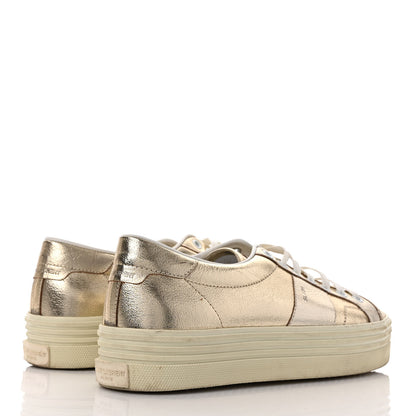 Saint Laurent Metallic Calfskin Court Sneakers 39 Gold 4 of 9