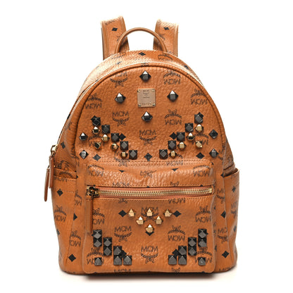 MCM Visetos Studded Small Stark M Backpack Cognac 1 of 9