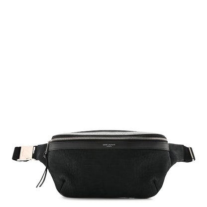 Saint Laurent Nubuck Crocodile Embossed Classic Belt Bag Black 1 of 10