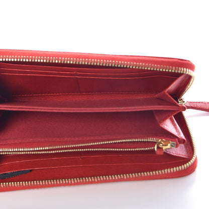 Fendi Vitello Elite Zip Around Wallet Rosso 5 of 6