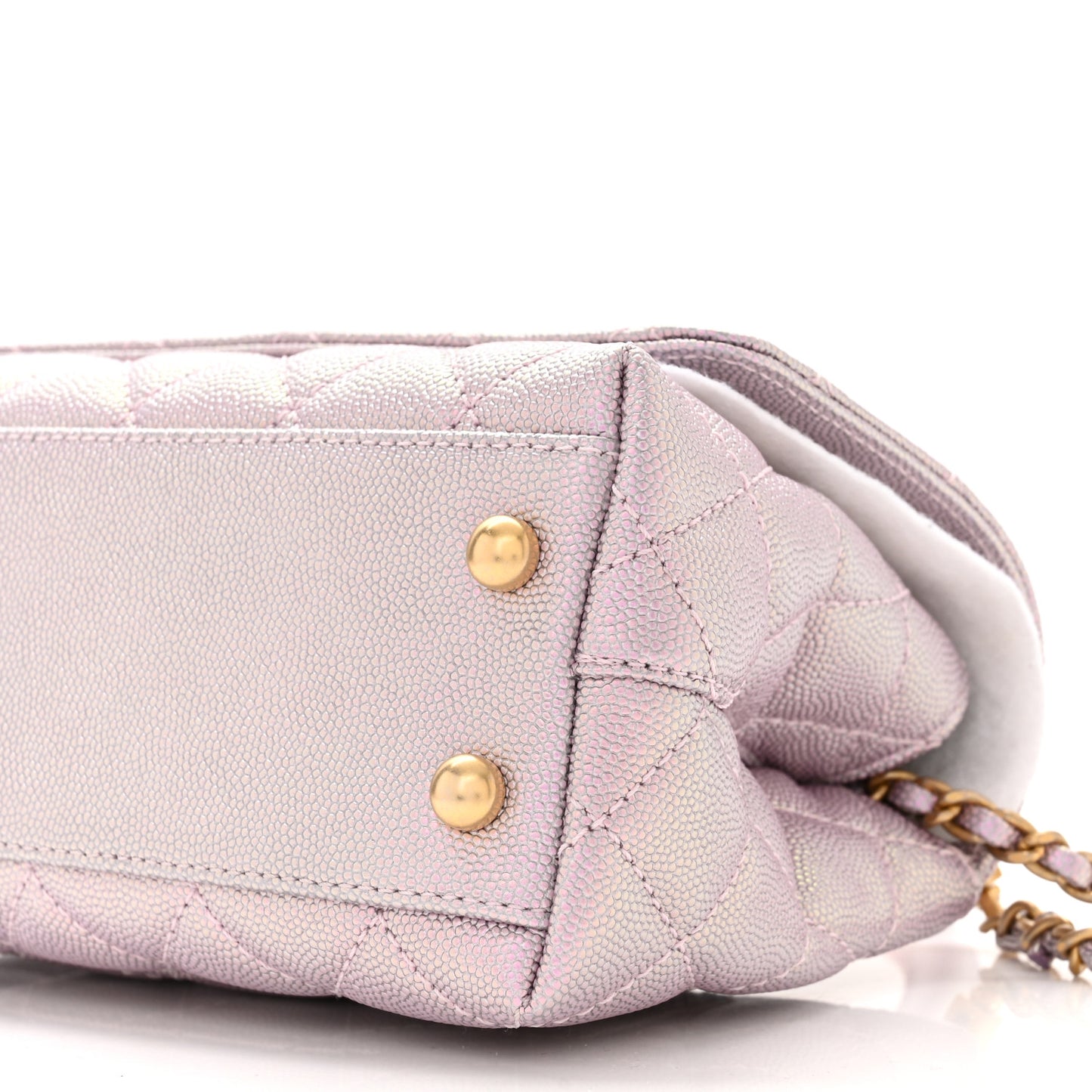 Metallic Caviar Quilted Extra Mini Coco Handle Flap Light Pink