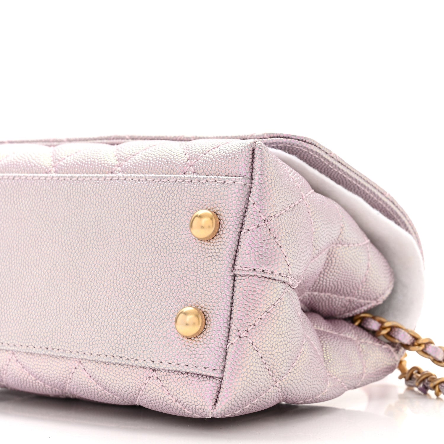 Chanel Metallic Caviar Quilted Extra Mini Coco Handle Flap Light Pink 10 of 11
