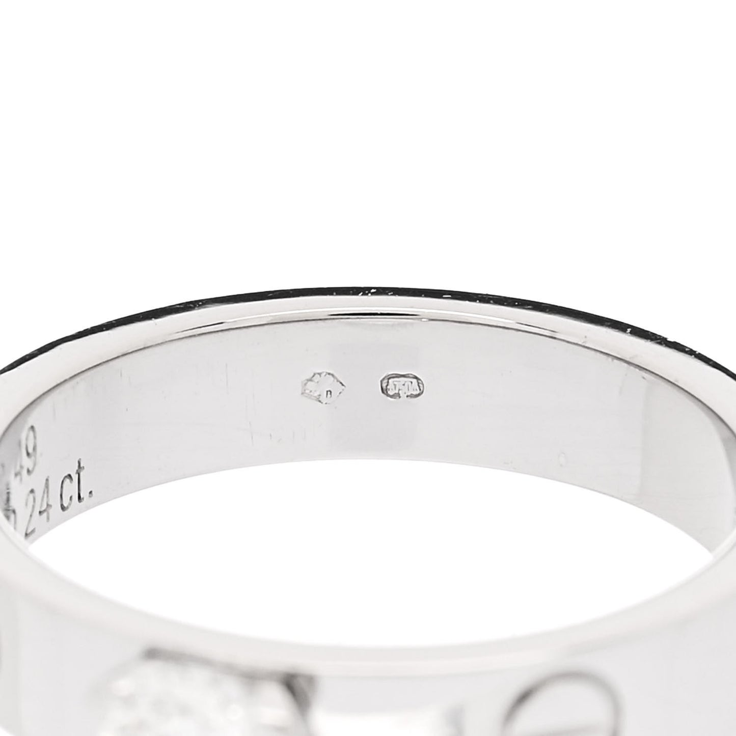 18K White Gold Diamond .24ct LOVE Solitaire Engagement Ring 49 4.75