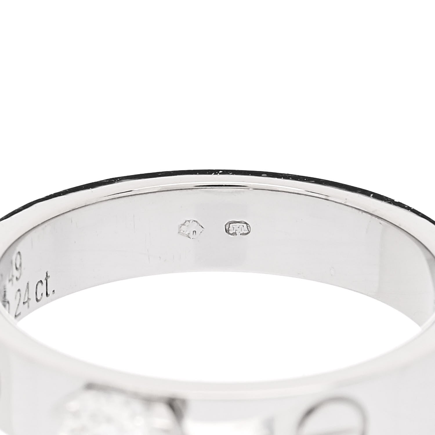 Cartier 18K White Gold Diamond .24ct LOVE Solitaire Engagement Ring 49 4.75 6 of 7