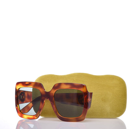 Gucci Acetate Square Frame Sunglasses GG0053S Havana 8 of 8