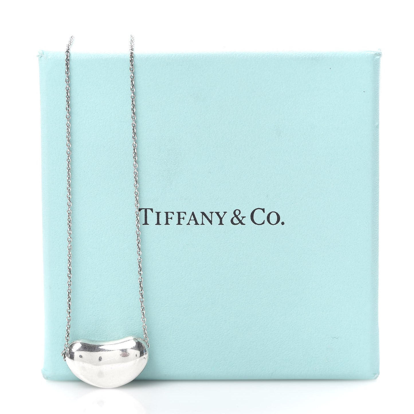 Sterling Silver 12mm Elsa Peretti Bean Pendant Necklace