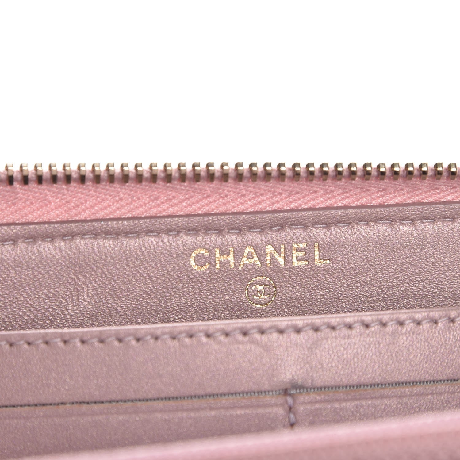 Chanel Metallic Lizard Large Gusset Zip Around Wallet Light Purple 6 of 9