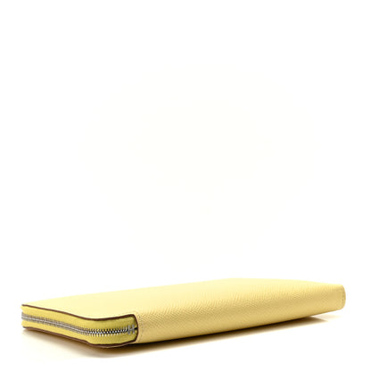 Hermes Epsom Silk'In Compact Wallet Jaune Poussin Nata 4 of 8