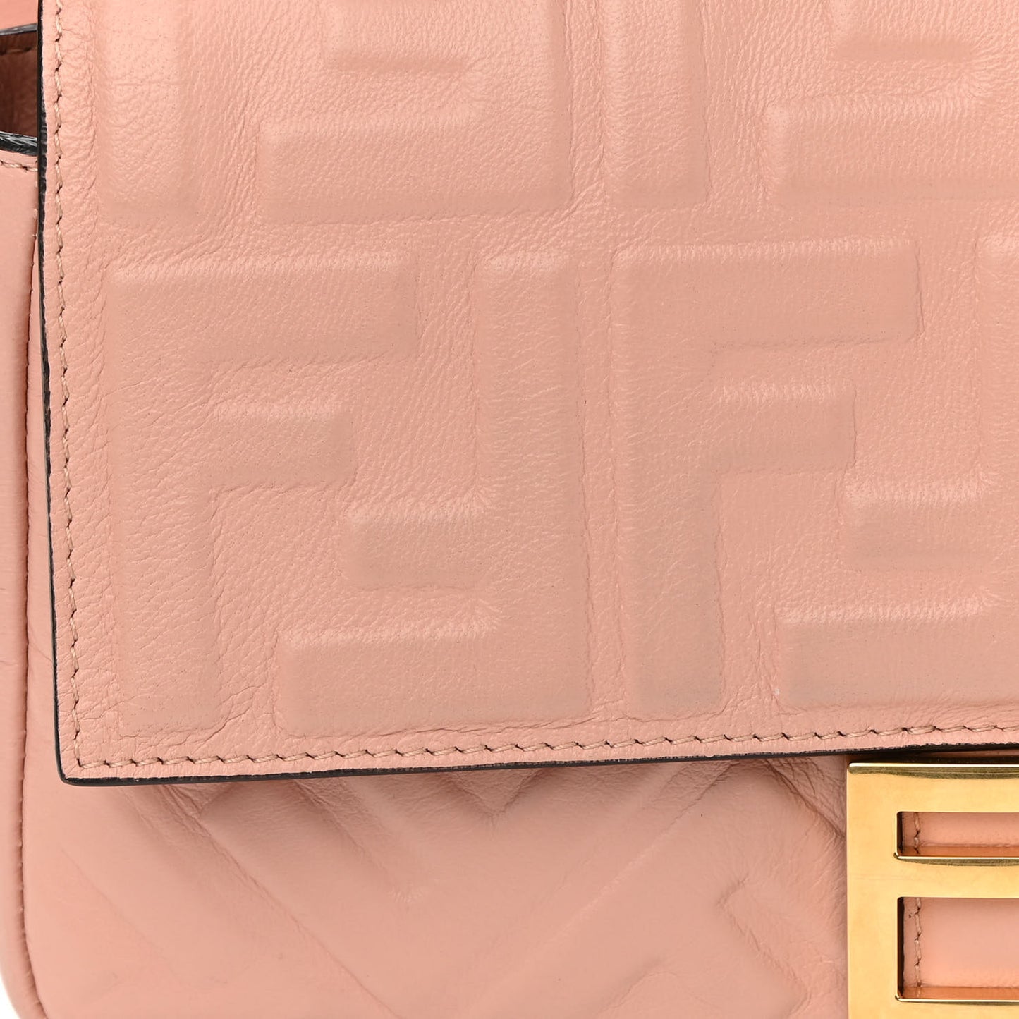Nappa FF 1974 Embossed Baguette Rosa Bourbon
