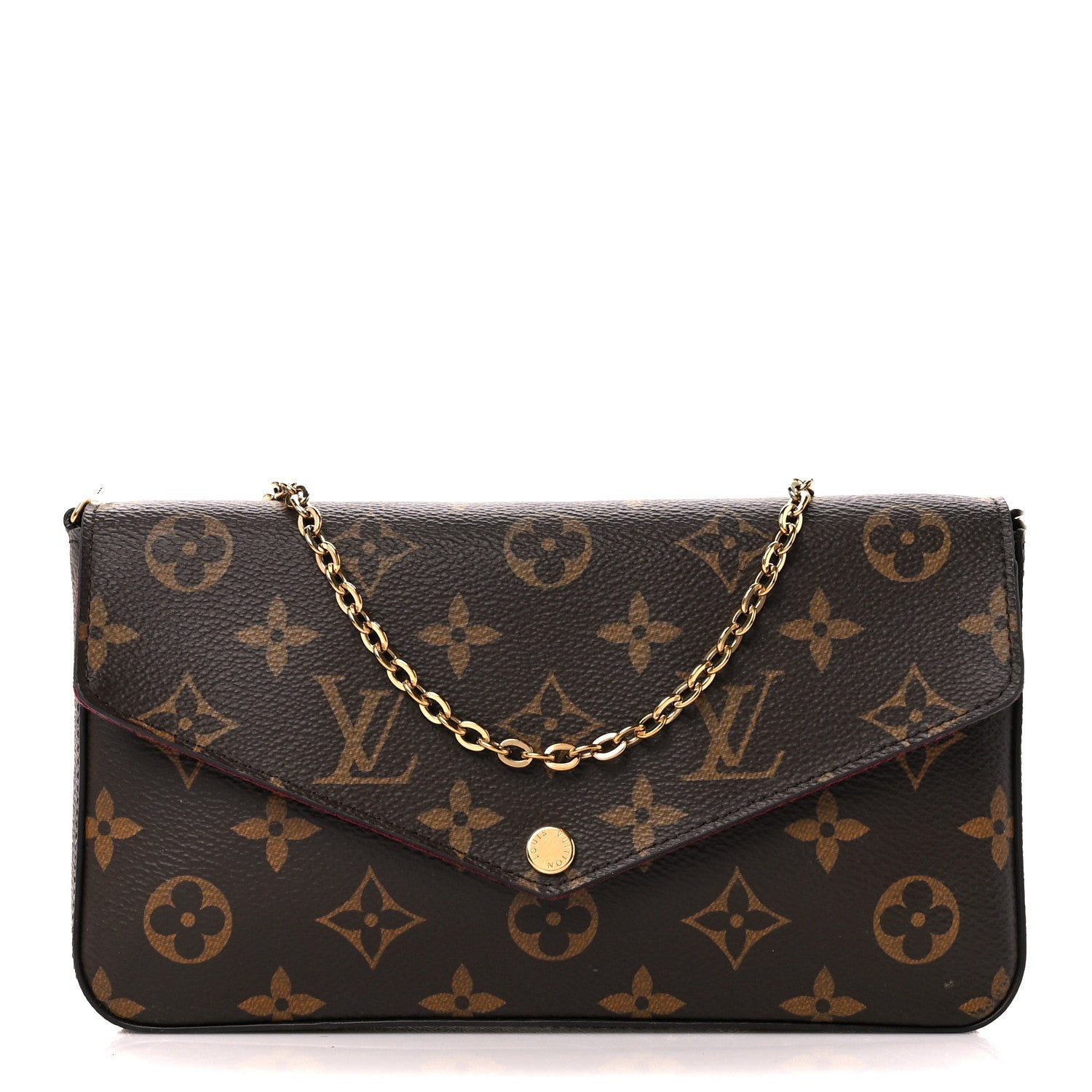 Louis Vuitton Monogram Pochette Felicie Chain Wallet Fuchsia 3 of 16