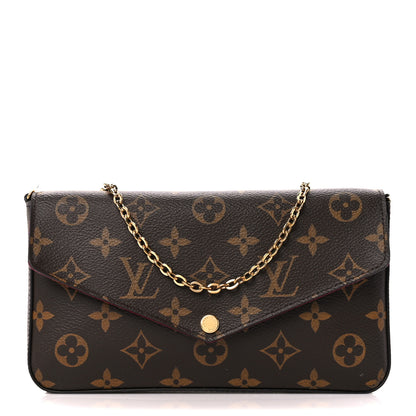 Louis Vuitton Monogram Pochette Felicie Chain Wallet Fuchsia 3 of 16