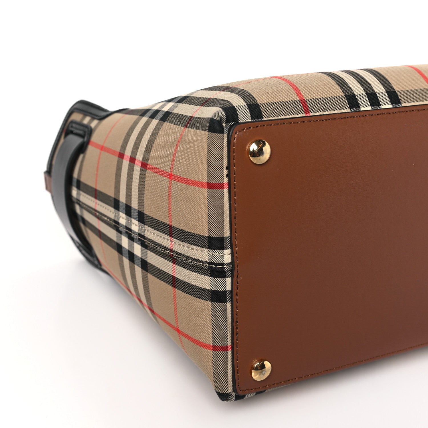 Burberry Calfskin Vintage Check Triple Stud Small Belt Bag Archive Beige 8 of 11