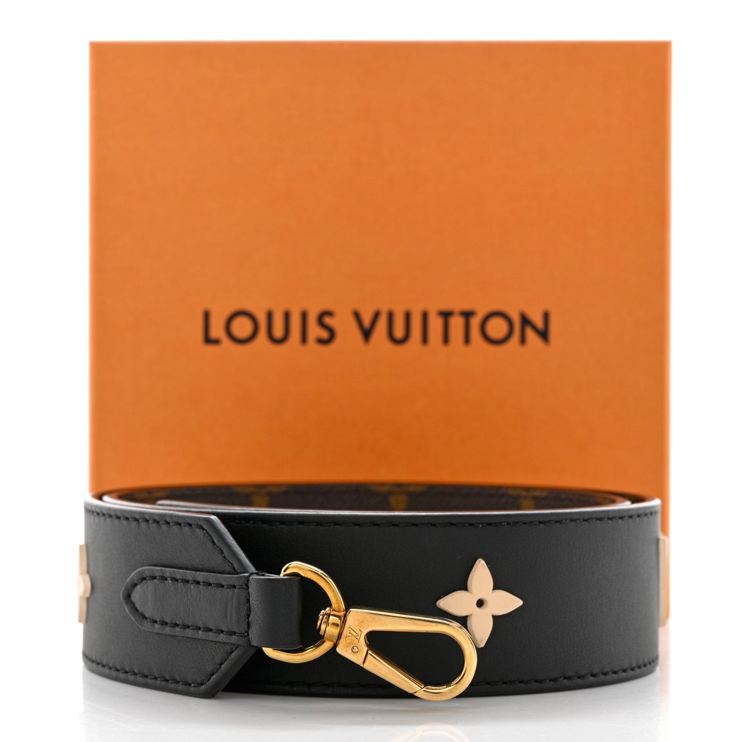 Monogram Letter Bandouliere Shoulder Strap Black