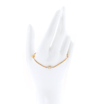 Saint Laurent Brass Crystal Cassandre Heart Charm Bracelet Gold 2 of 5