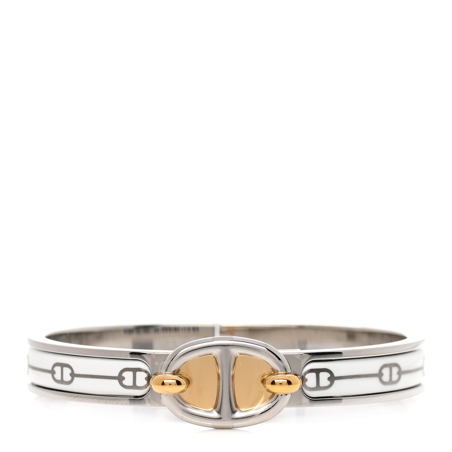 Enamel Mini Farandole Clic Chaine D'Ancre Bracelet Platine White