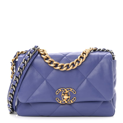Chanel Goatskin Quilted Medium Chanel 19 Flap Purple 1 of 10