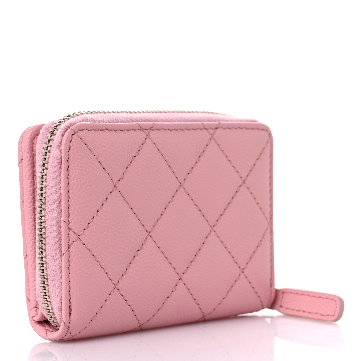 Chanel Caviar Quilted Compact Zipped Wallet Pink 3 of 9