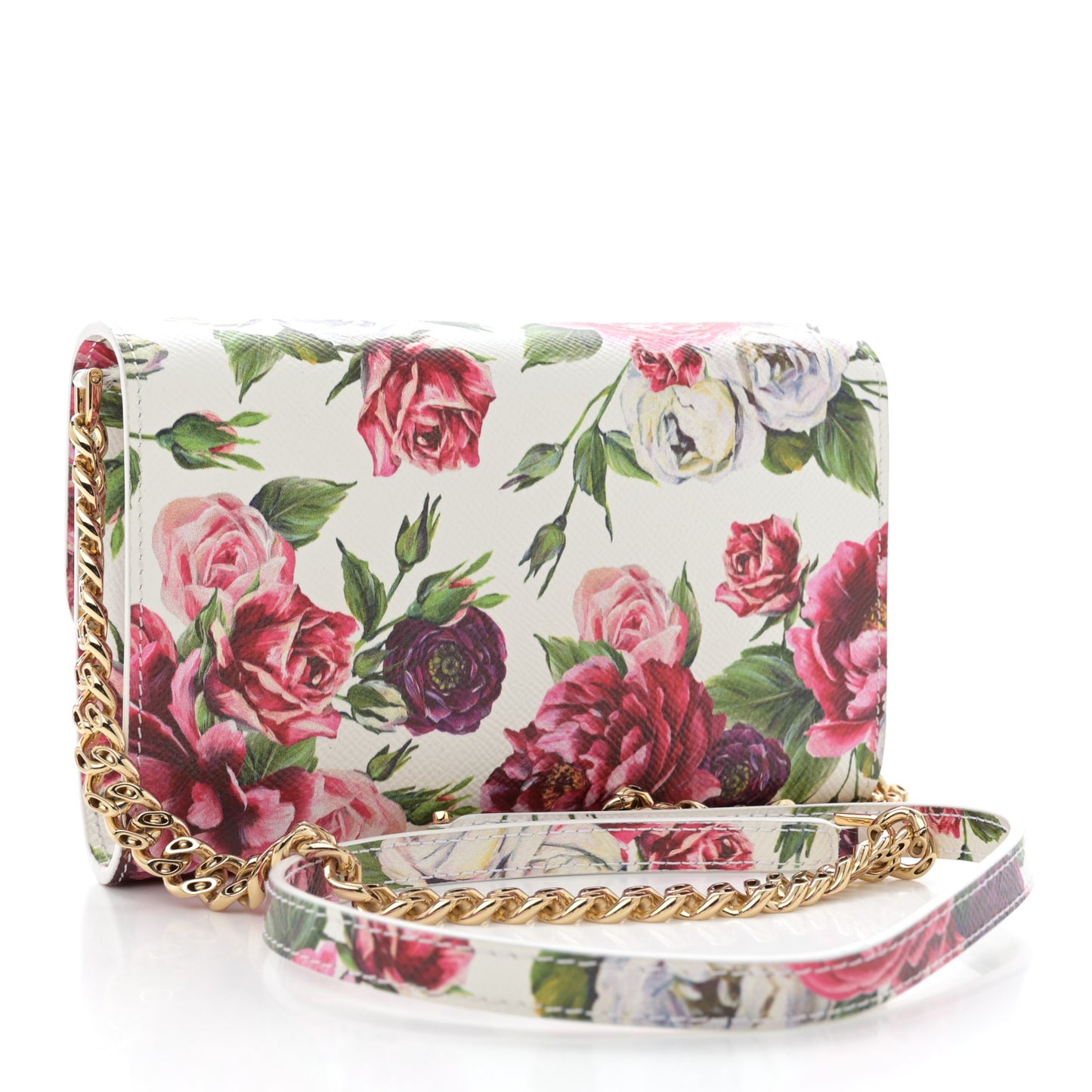 Dauphine Floral Print Shoulder Bag White Pink