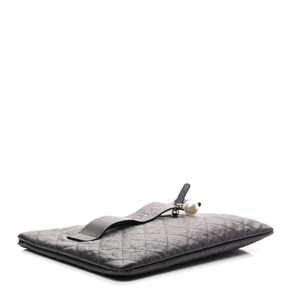 Chanel Iridescent Caviar Medium Night by the C Pouch Clutch Black 4 of 7