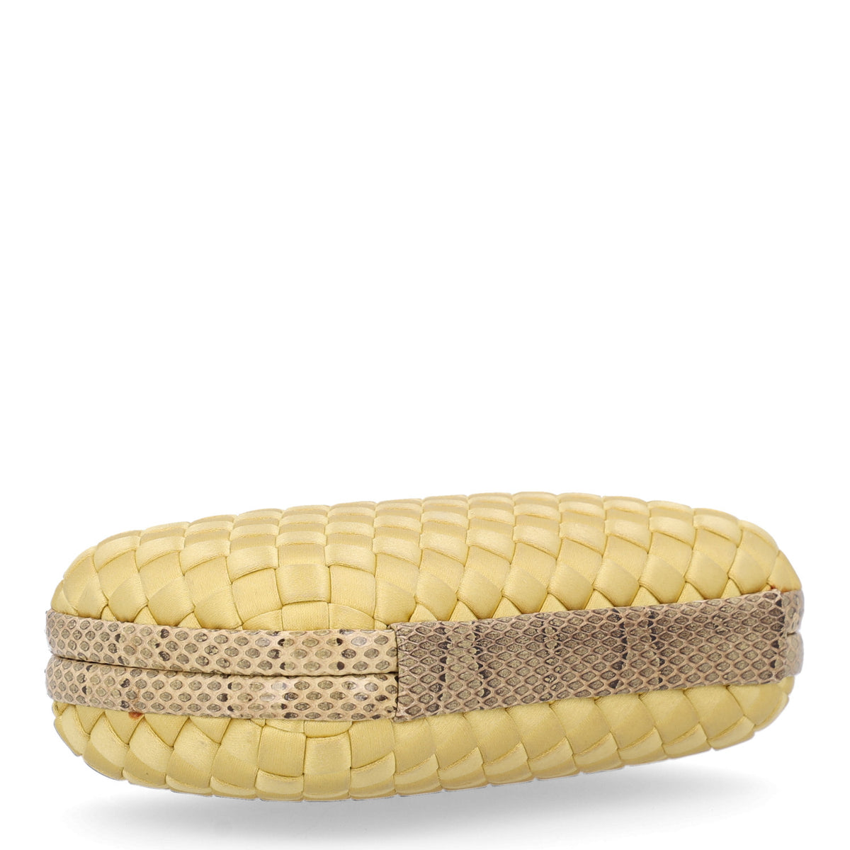 Satin Intreccio Impero Ayers Knot Clutch Banane
