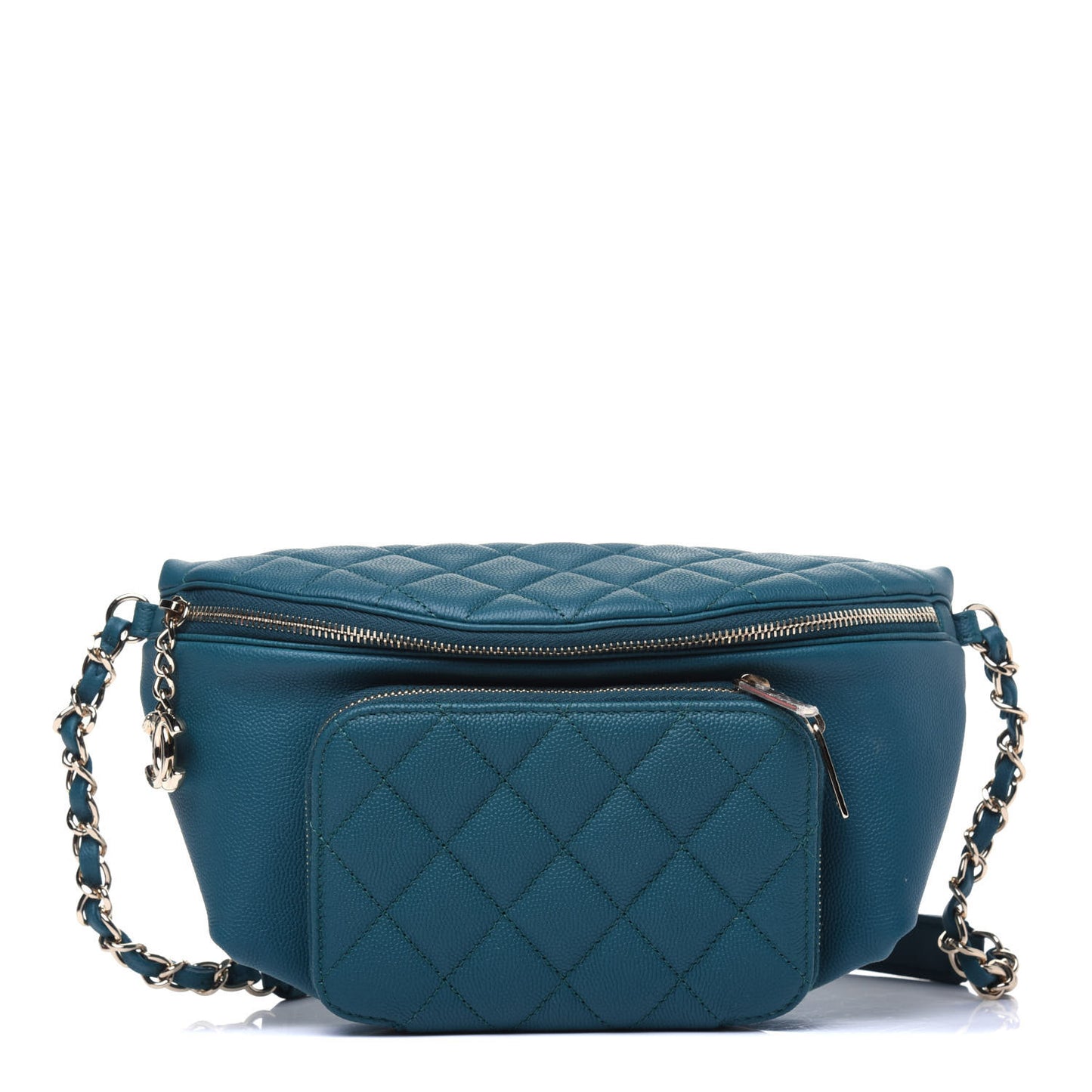 Caviar Quilted Business Affinity Waist Belt Bag Dark Turquoise