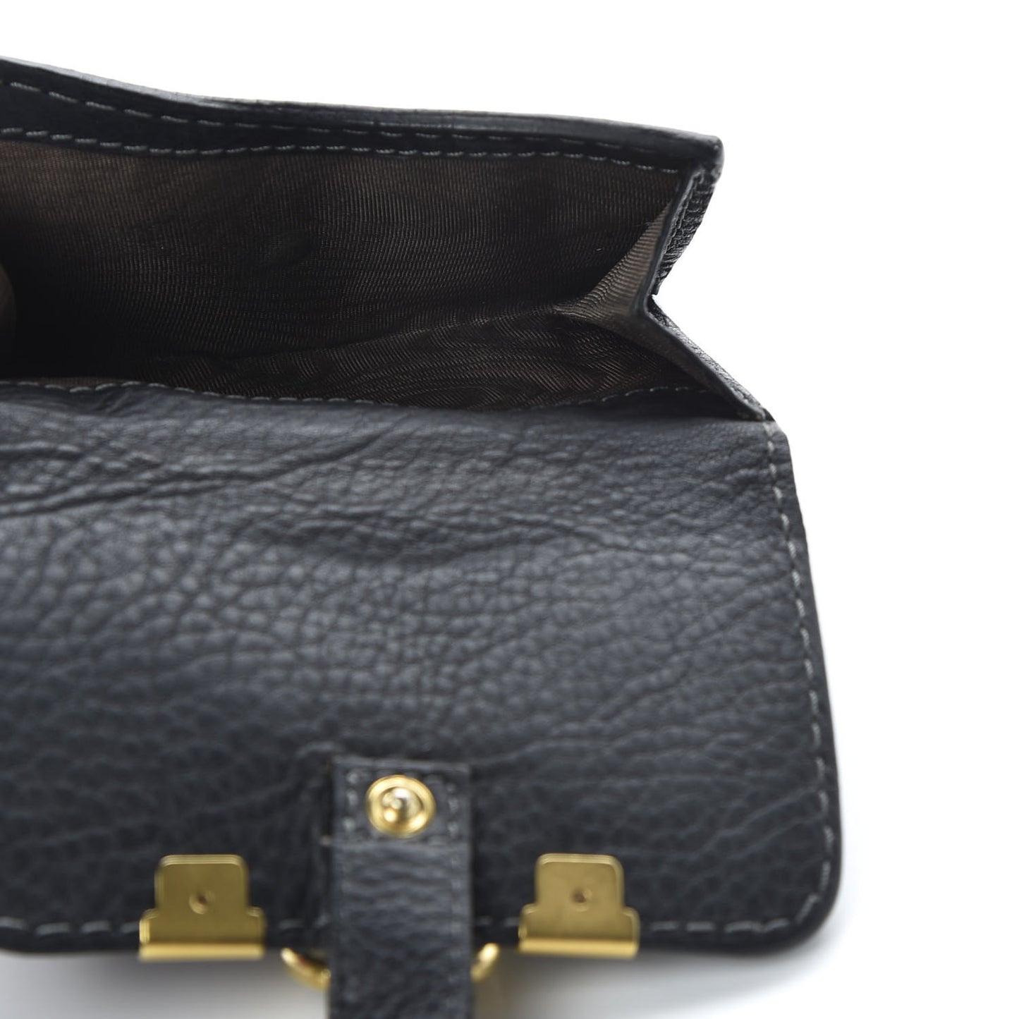 Grained Calfskin Marcie Square Wallet Black