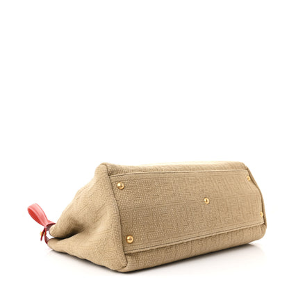 Fendi Corda Zucca Large Peekaboo Iconic Satchel Natural Pumpkin 4 of 12