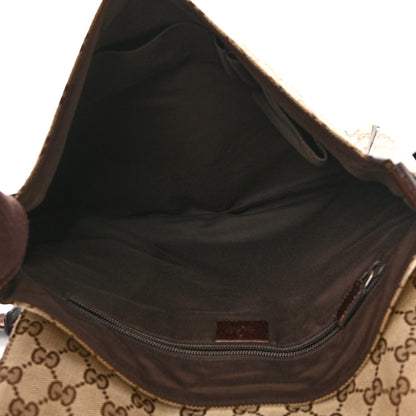 Gucci Monogram Small Flap Messenger Bag Beige Dark Brown 5 of 10