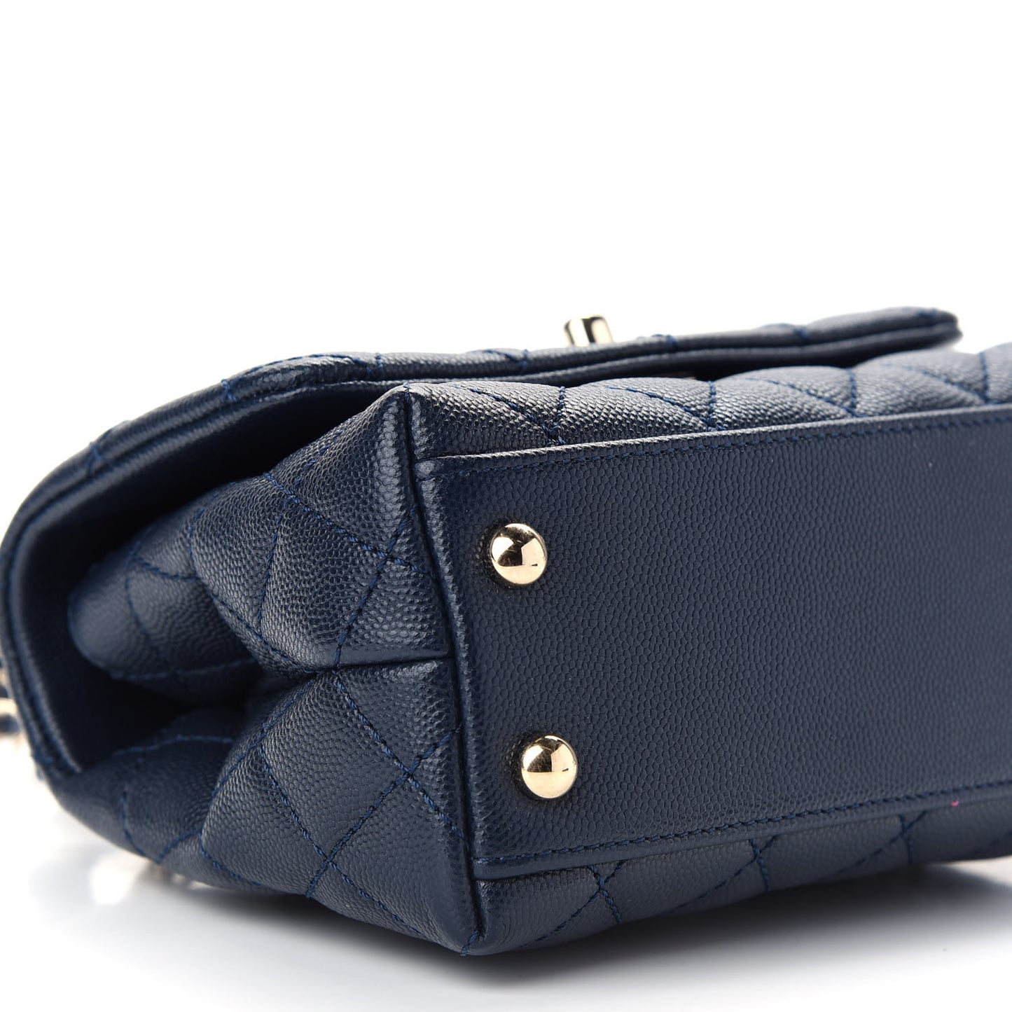 Caviar Quilted Extra Mini Coco Handle Flap Navy