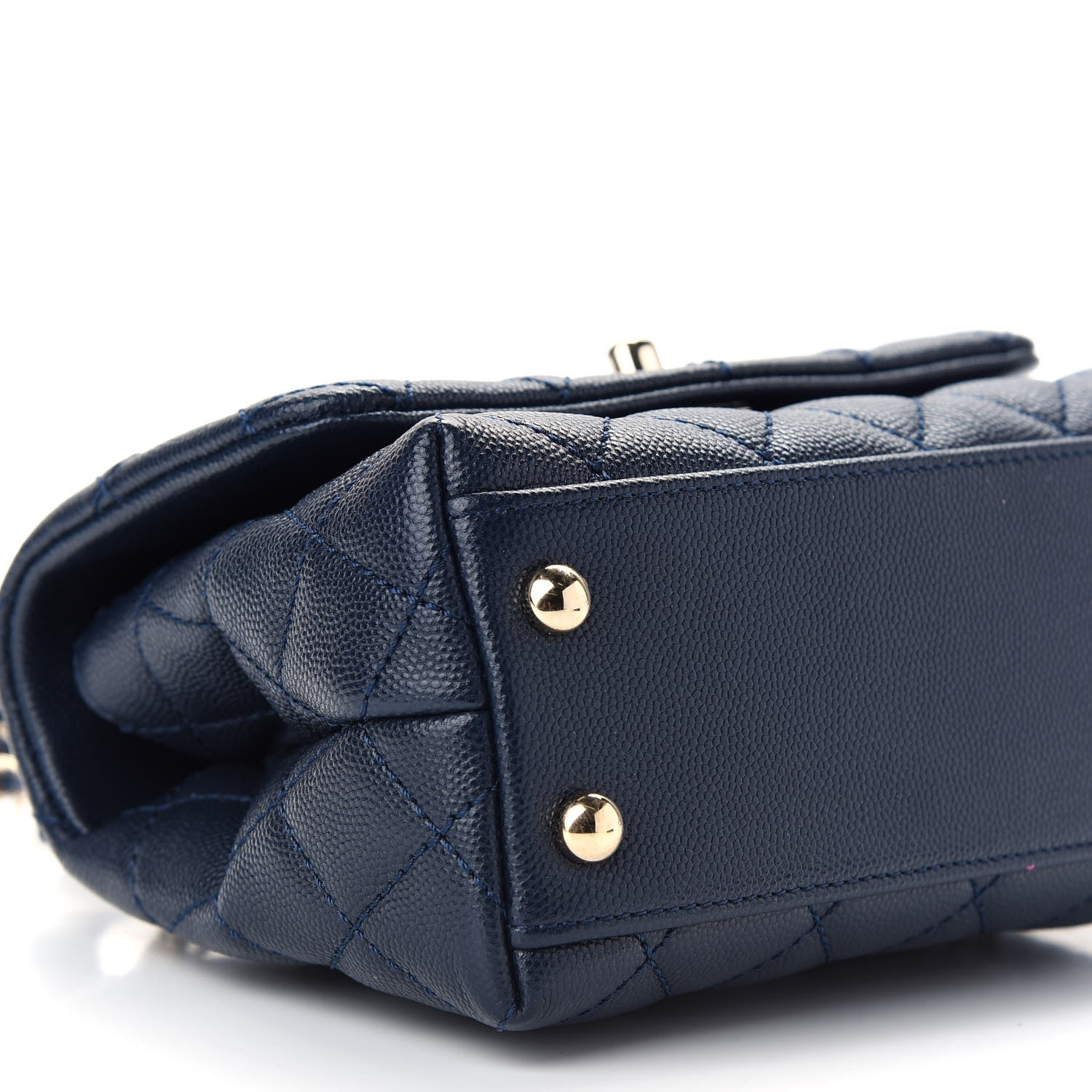Chanel Caviar Quilted Extra Mini Coco Handle Flap Navy 7 of 8