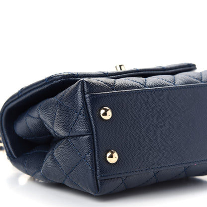 Chanel Caviar Quilted Extra Mini Coco Handle Flap Navy 7 of 8
