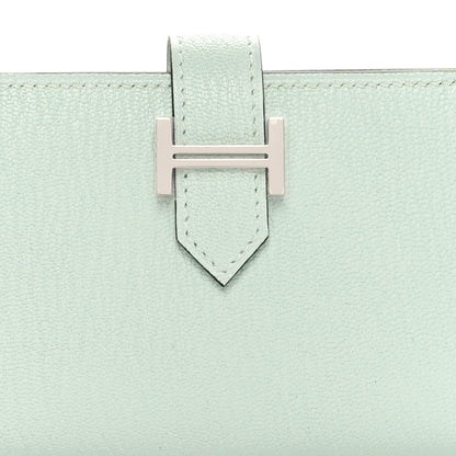 Hermes Chevre Mysore Bearn Card Holder Wallet Vert Peppermint 7 of 8
