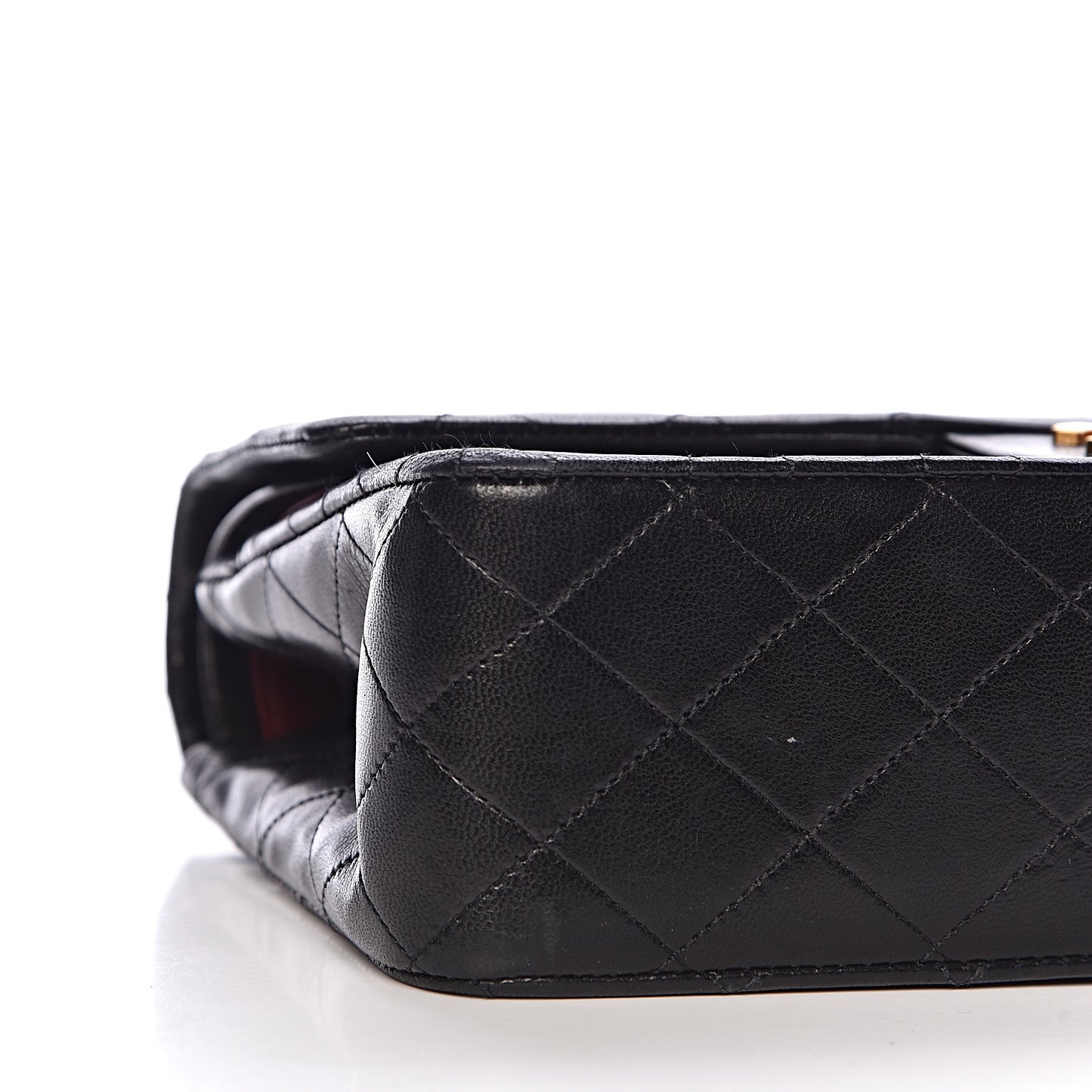 Lambskin Quilted Medium Double Flap Black