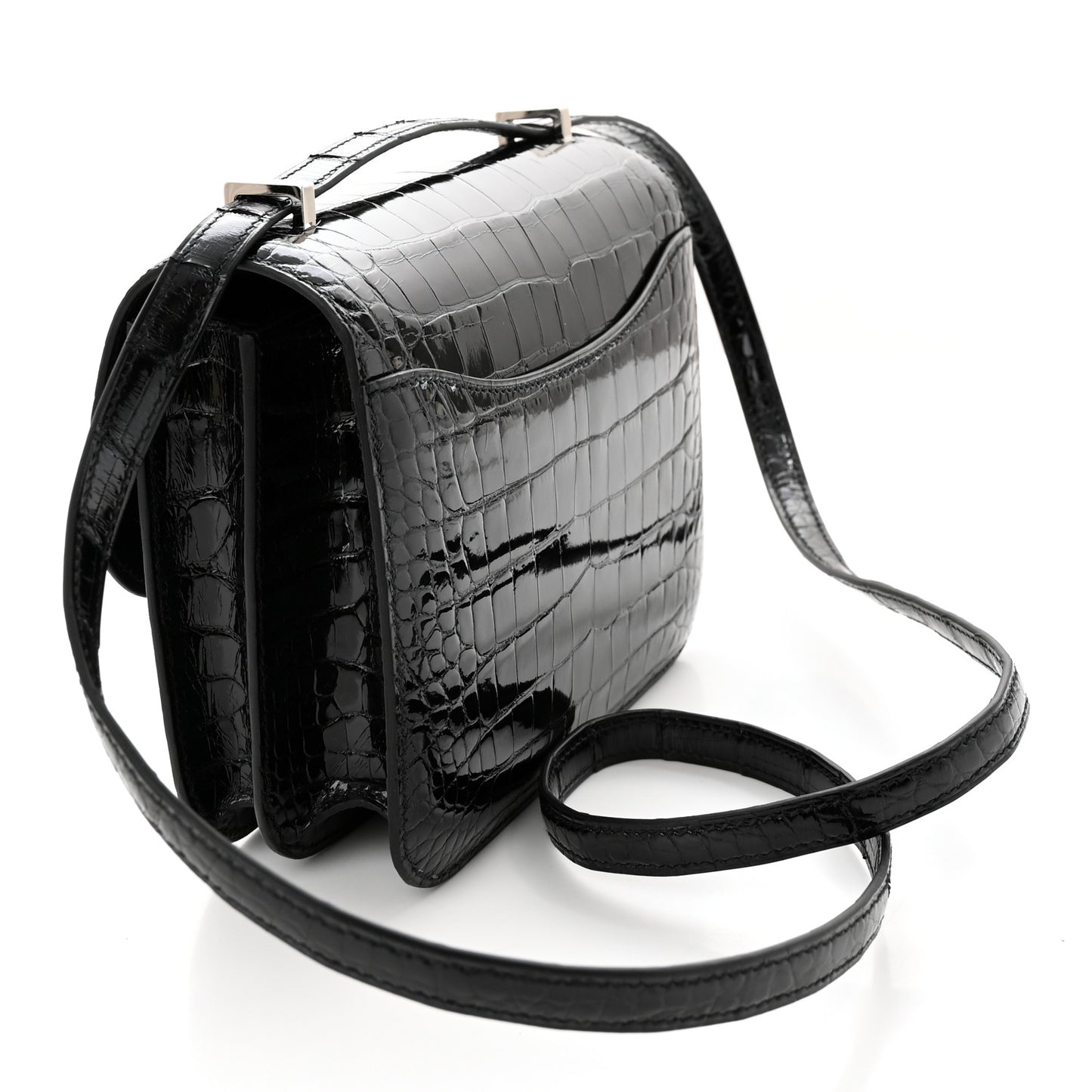 Shiny Alligator Constance 18 Black