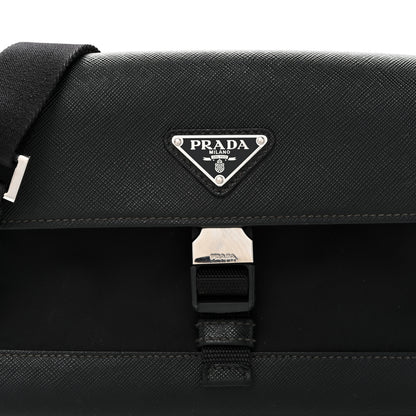 Prada Re-Nylon Saffiano Triangle Shoulder Bag Black 8 of 10