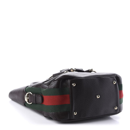 Gucci Calfskin Horsebit Web Dark Brown 4 of 12