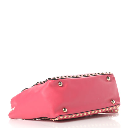 Valentino Garavani Vitello Small Rockstud Tote Deep Rose 4 of 15