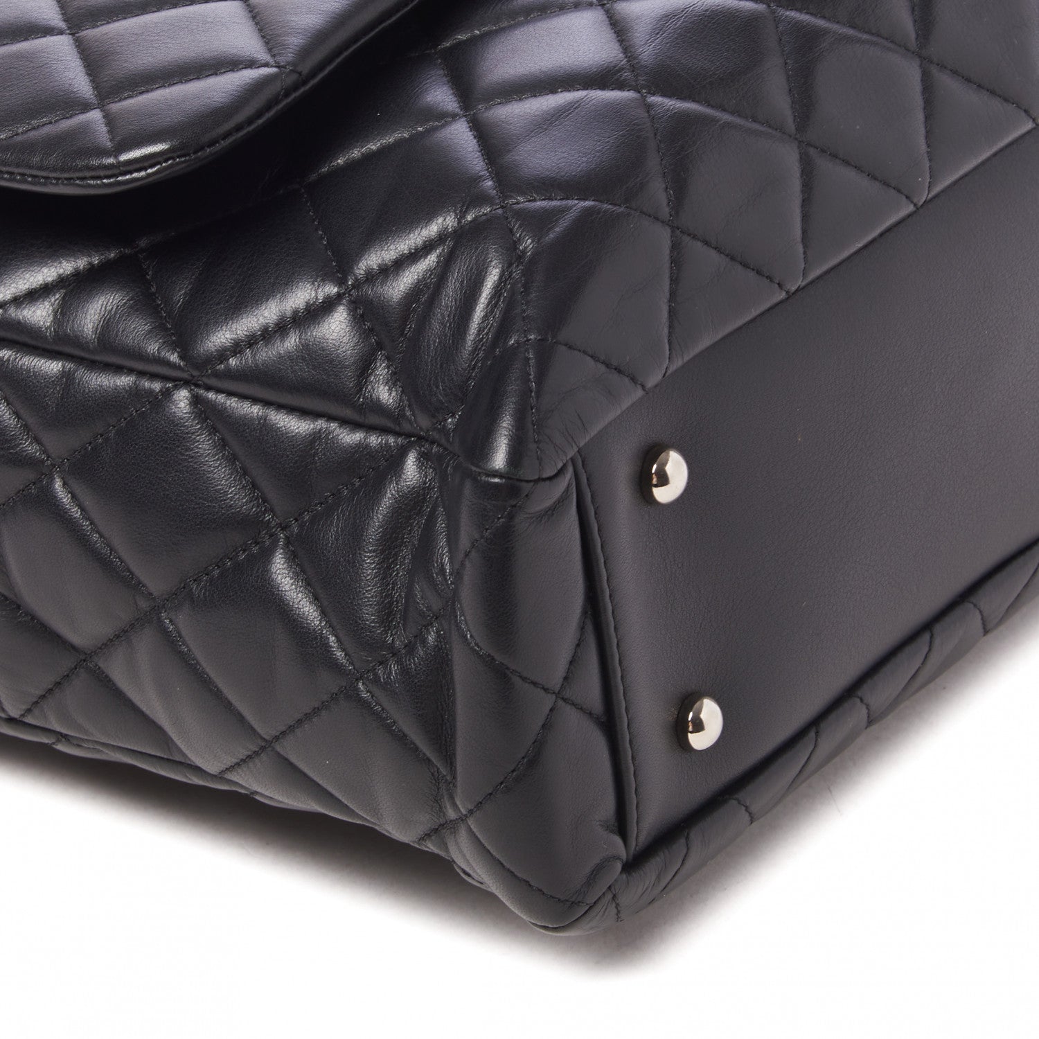 Chanel Lambskin Quilted Bowler Flap Shoulder Bag Black 6 of 9