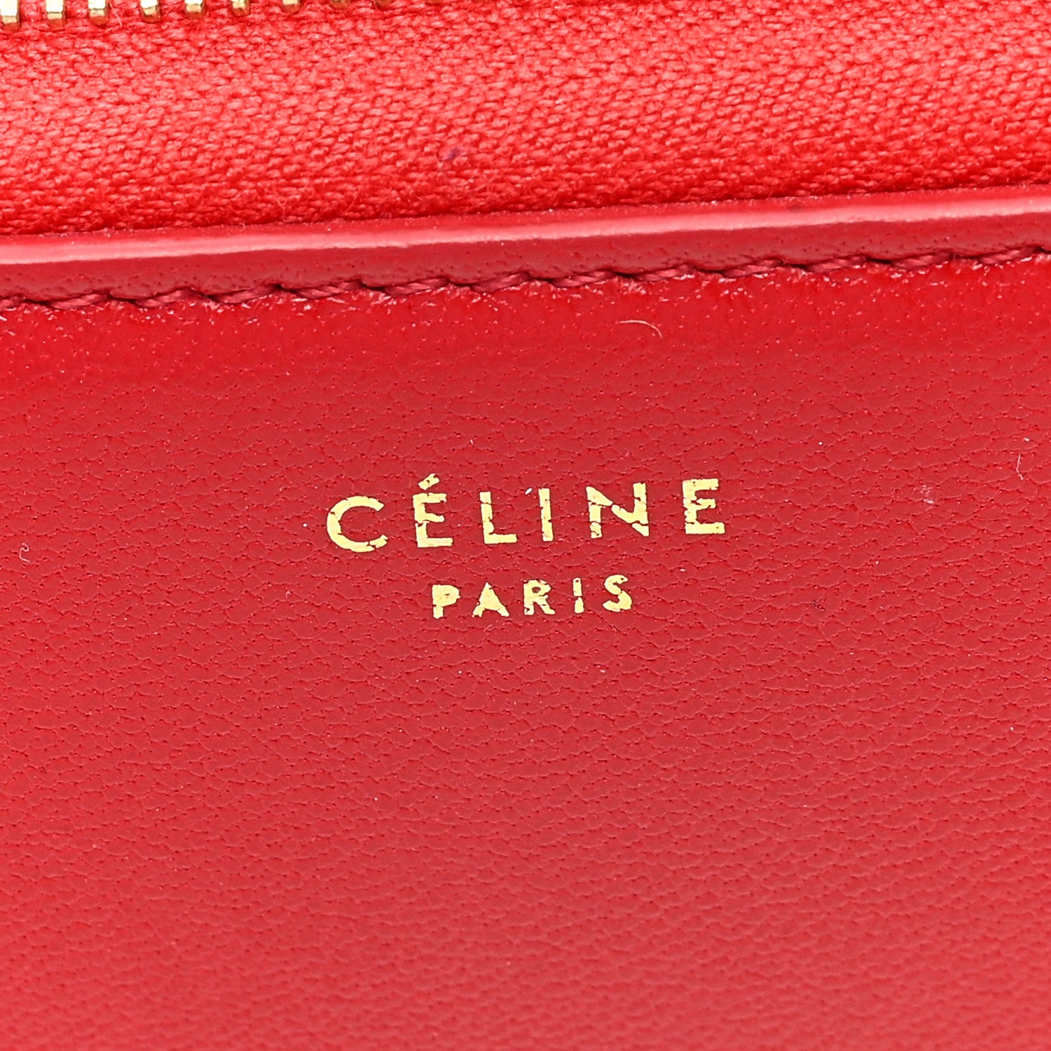 Celine Lambskin Large Zip Around Multifunction Wallet Red 6 of 7