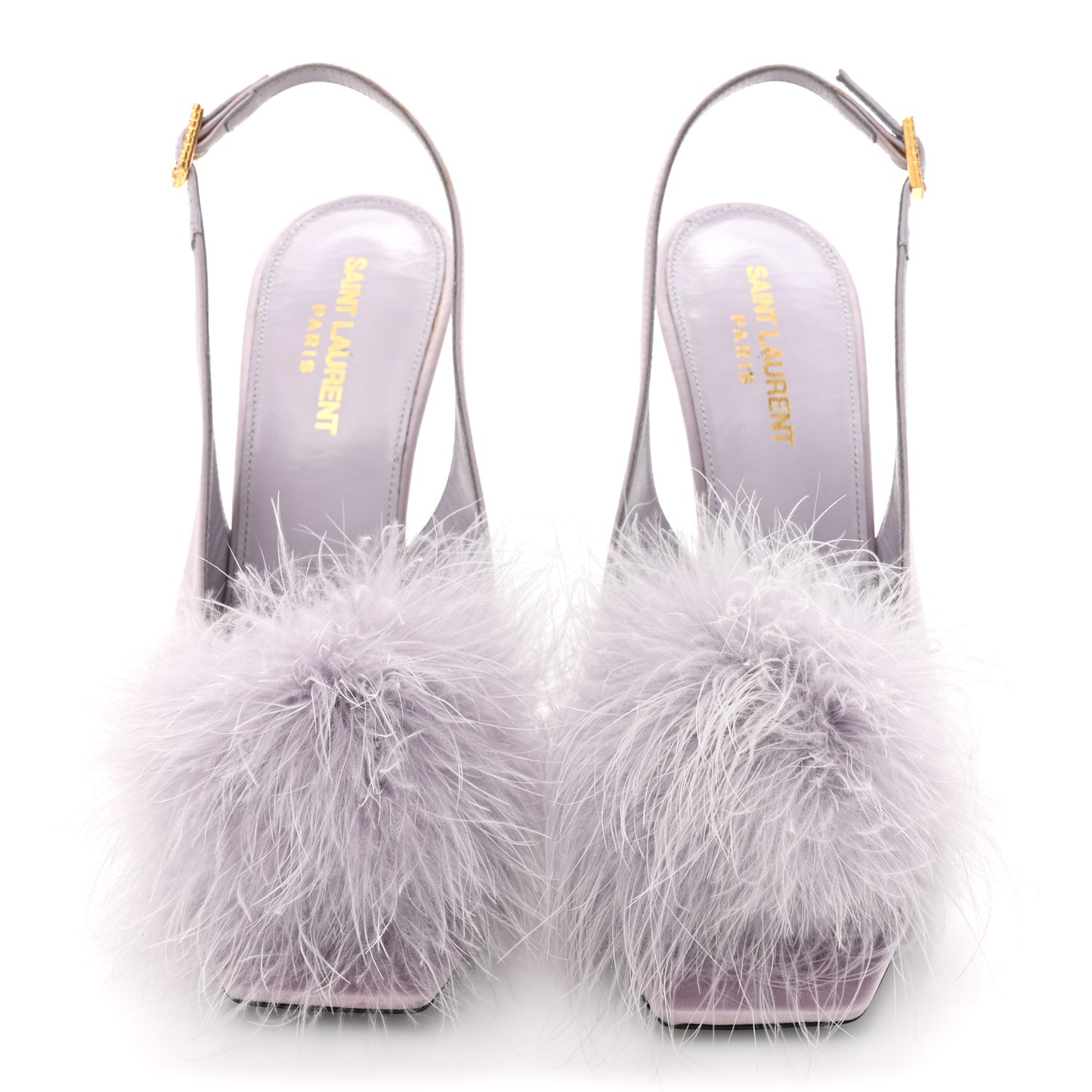 Crepe Satin Blanco Feathered Sandals 38 Poly Grey