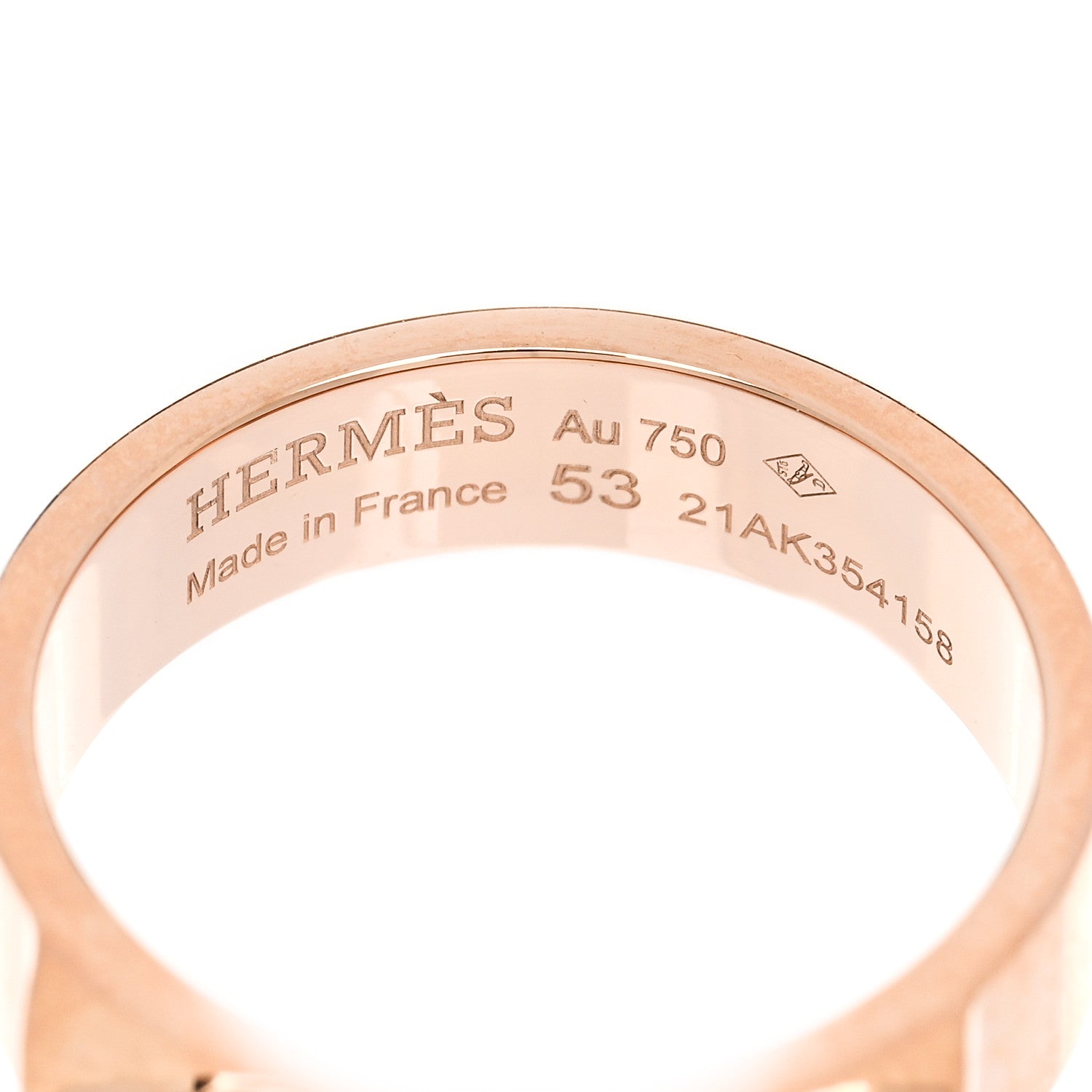 Hermes 18K Rose Gold PM Collier De Chien Ring 53 6.5 4 of 5