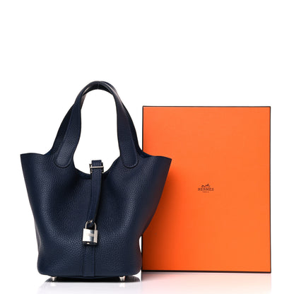 Hermes Taurillon Clemence Picotin Lock 18 PM Bleu Nuit 12 of 12