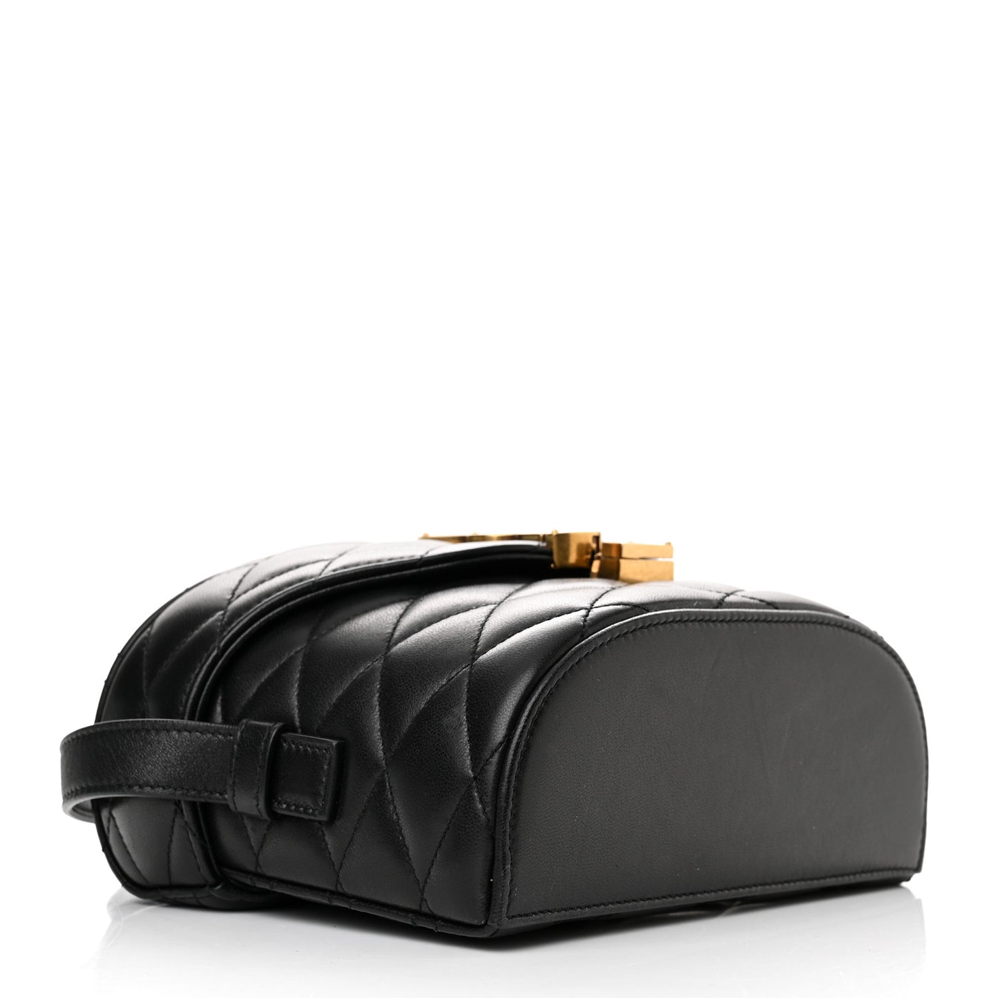 Lambskin Quilted Monogram June Box Bag Black