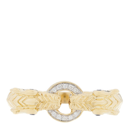 John Hardy 18K Yellow Gold Diamond Blue Sapphire Legends Naga Dragon Head Ring 56 7.5 2 of 5
