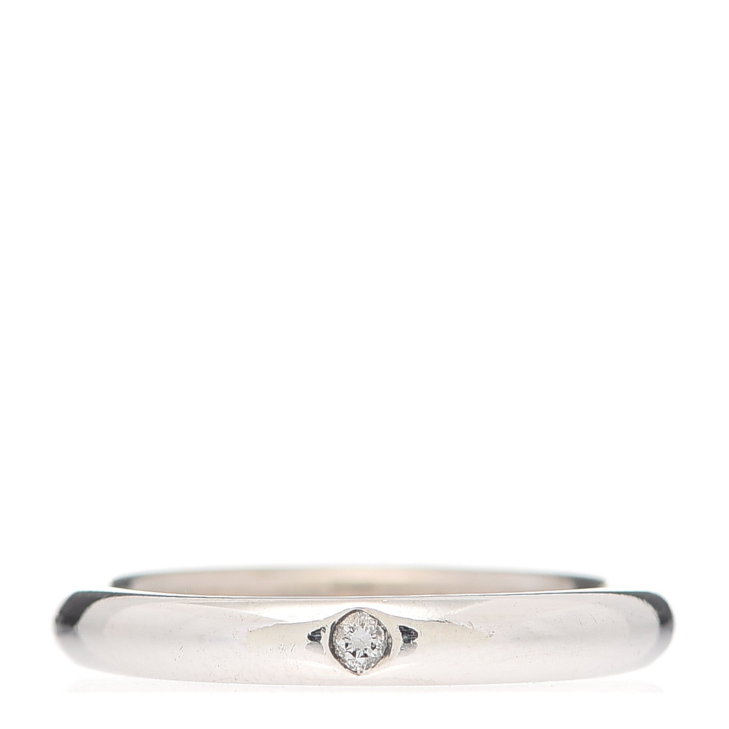 Tiffany Sterling Silver Diamond Elsa Peretti Band Ring 50 5.5 1 of 5