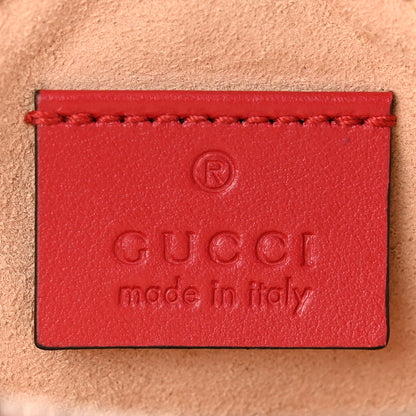 Gucci Calfskin Matelasse GG Marmont Round Coin Purse Hibiscus Red 6 of 9