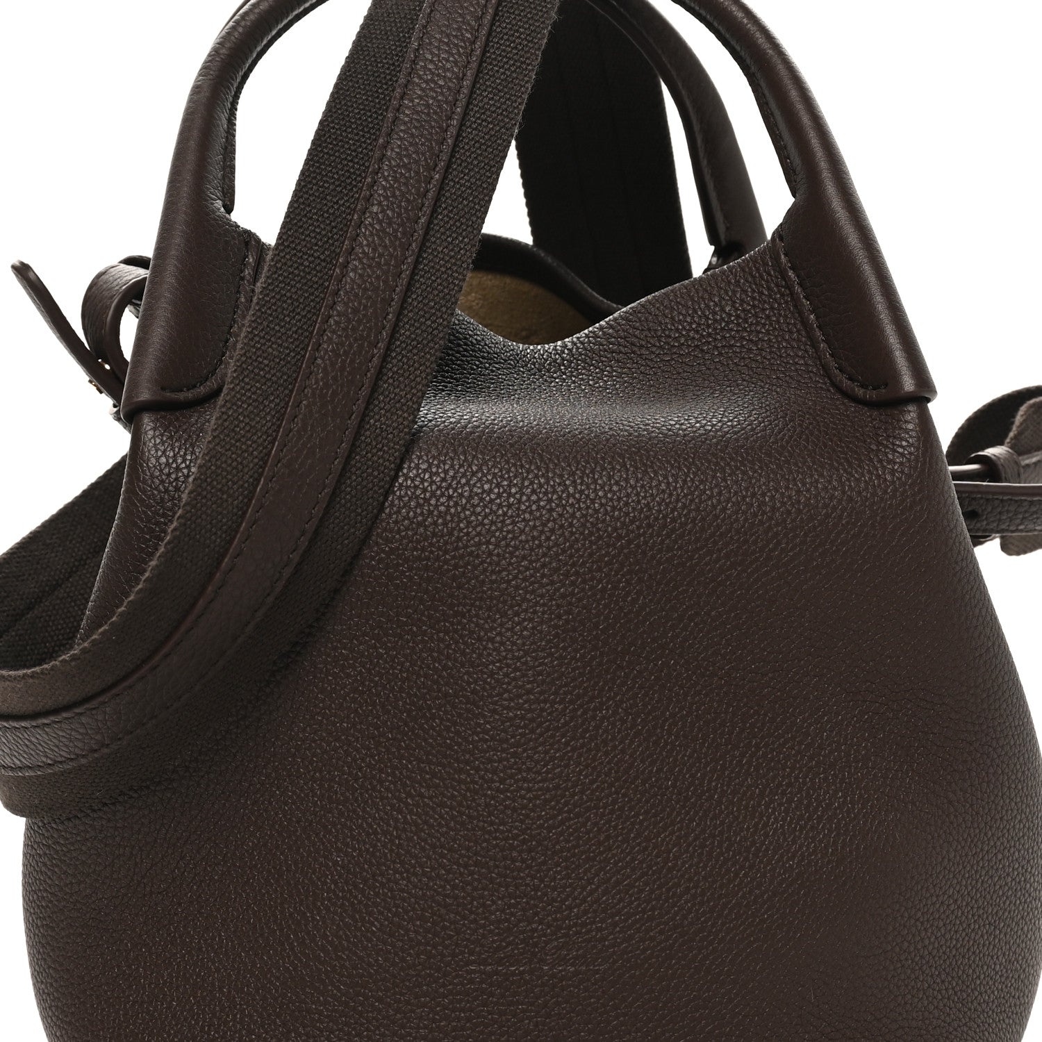 Loro Piana Grained Calfskin Micro Bale Bag Dark Chocolate Licorice